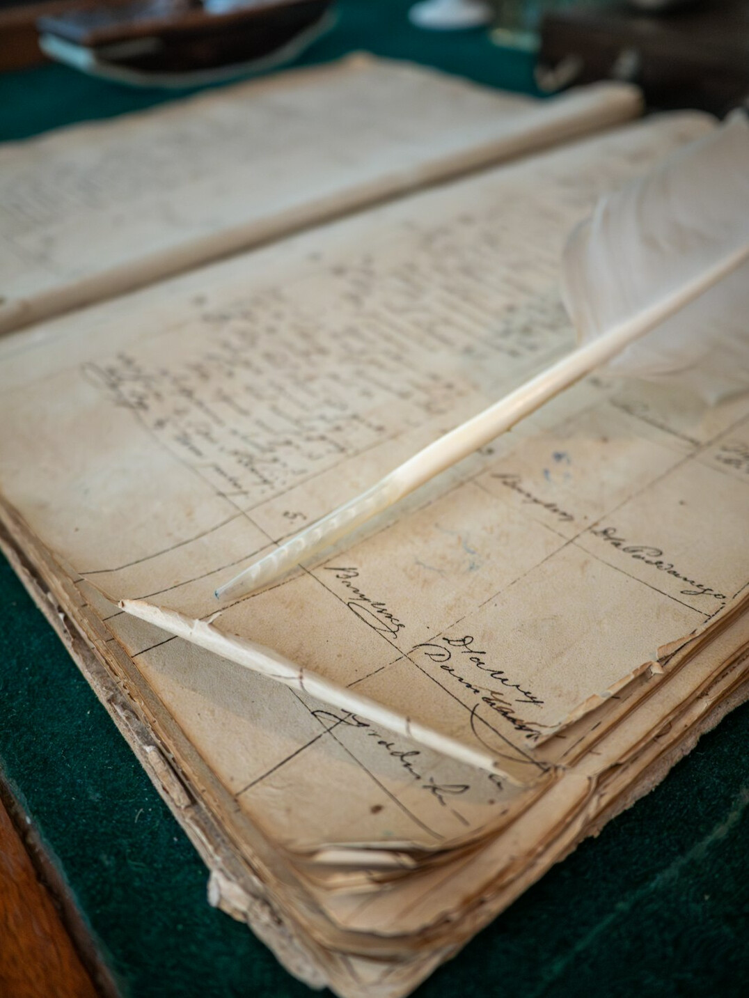 old german documents on table